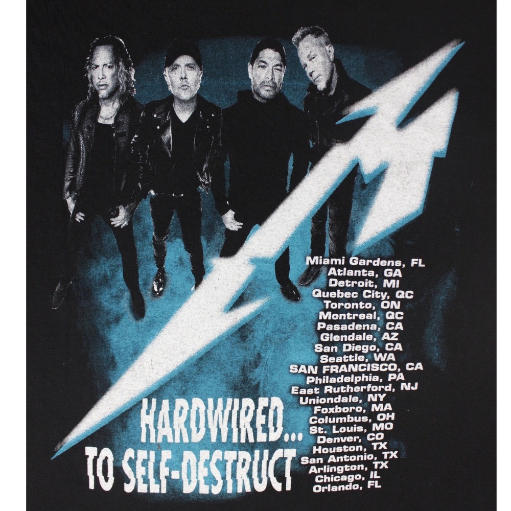 Metallica Hardwired To Self Destruct Tour T Shirt Black Band Tee Mens XL